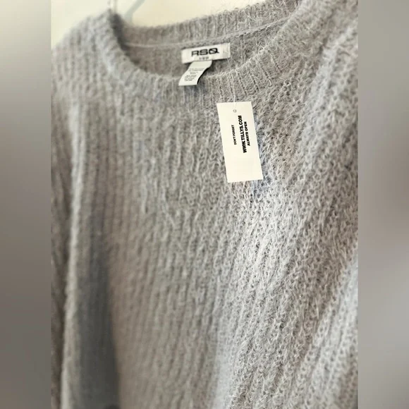 NWT- RSQ Crop Lurex Pullover Knit Sweater - Picture 14 of 14